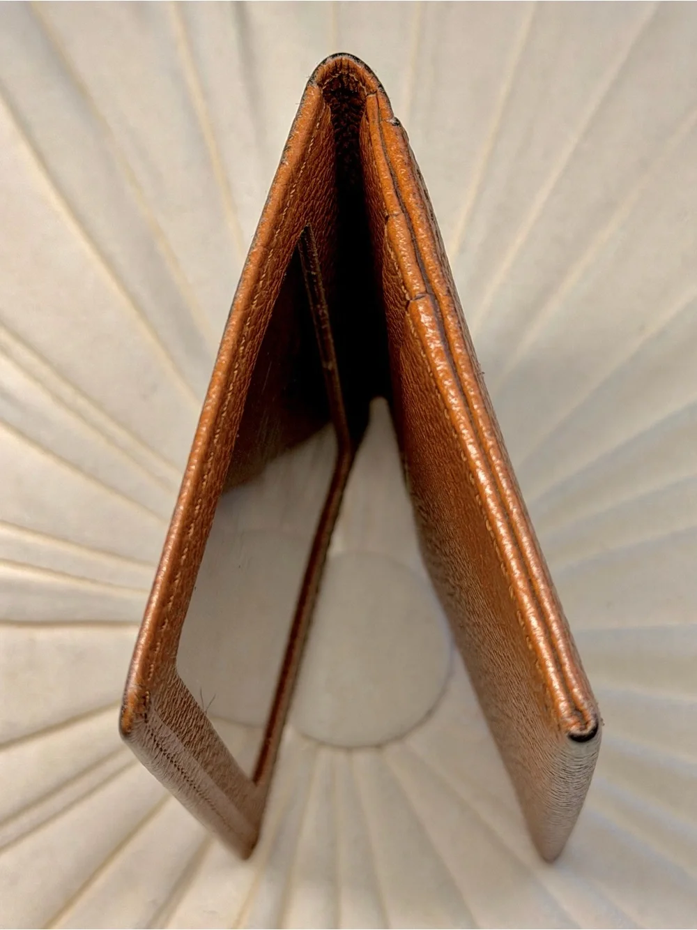 Saint Laurent Tan Pebbled Leather Card Holder